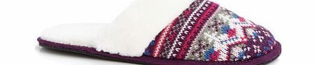 Bhs Berry Fair Isle Padder Slipper, berry 6007210961