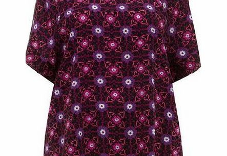 Bhs Berry Tile Print Top, red 12610433874