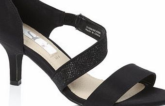 Bhs Black 2 Part Asymetric Heeled Sandals, black