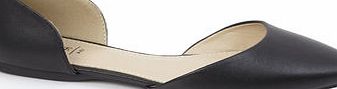 Bhs Black 2 part pointed flat casual shoe, black