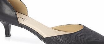 Bhs Black 2 Part Snake Effect Heeled Shoe, black