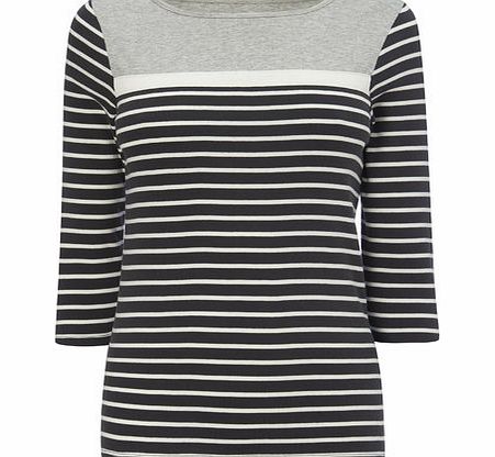 Bhs Black 3/4 Sleeve Stripe, black 2424468513