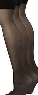 Bhs Black 3 Pairs of 15 Denier Soft Shine Stockings,