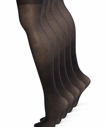 Bhs Black 5 Pairs of 20 Denier Tights, black