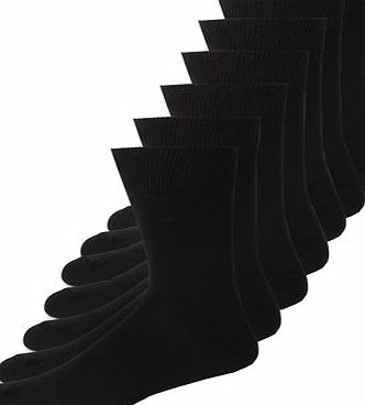 Bhs Black 7 Pack Fresher Feet Socks, Black