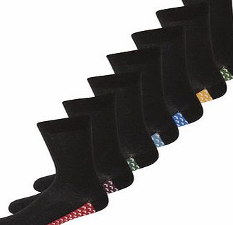Bhs Black 7 Pack Patterned Fresher Feet Socks,