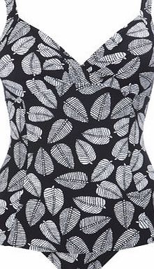 Bhs Black And White Leaf Print Tummy Control