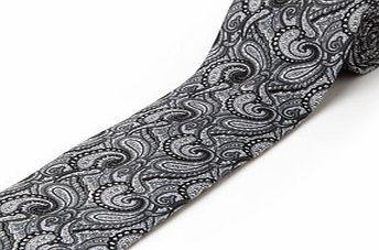 Bhs Black and White Paisley Tie, Black BR66D24EBLK