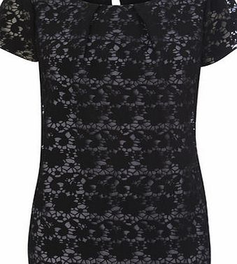 Bhs Black Burnout Shell Top, black 8617138513