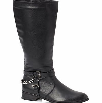 Bhs Black Chain Trim Riding Boots, black 2844328513
