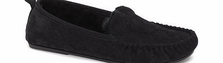 Bhs Black Cord Moccasin Slippers, Black BR62F07FBLK