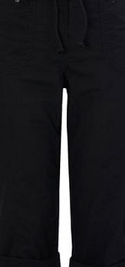 Bhs Black Cotton Crop Trousers, black 2206448513