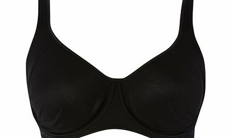 Bhs Black Cotton Moulded DD-G Underwired Bra, black