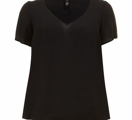 Bhs Black Crepe Swing Top, black 12610358513
