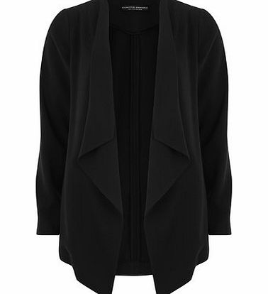 Bhs Black Crepe Waterfall Jacket, black 19129408513