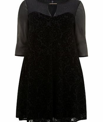 Bhs Black Devore Swing Dress, black 12612738513