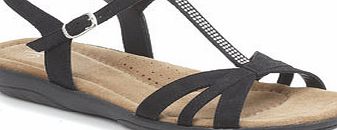 Bhs Black Diamante T Bar Sandal, black 2846248513