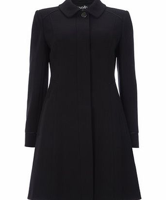 Bhs Black Double Crepe Coat, black 12035768513