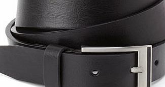 Bhs Black Enamel Cut Edge Basic Belt, Black