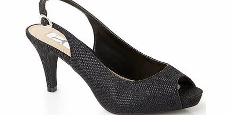 Bhs Black Fashion Wide Fit Shimmer Mesh Peep Toe