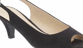 Bhs Black Fashion Wide Fit Sling Back Court Shoes,