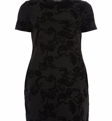 Bhs Black Flocked Burnout Tunic, black 19127378513
