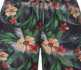 Bhs Black Floral Print Essential Swim Shorts, Black