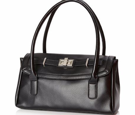 Bhs Black Get Organised Turnlock Shoulder Bag,