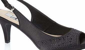 Bhs Black Heat Seal Sling Back Court Shoes, black