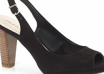 Bhs Black Heel Detail Platform Sling Back, black