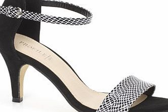 Bhs Black High Feature Fabric Two Part Sandal, black