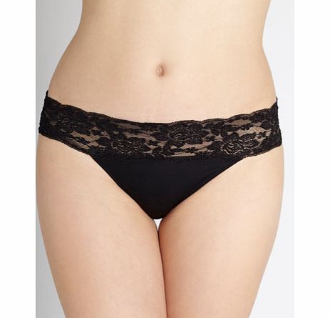 Bhs Black Lace Bandeau High Leg Brief, black