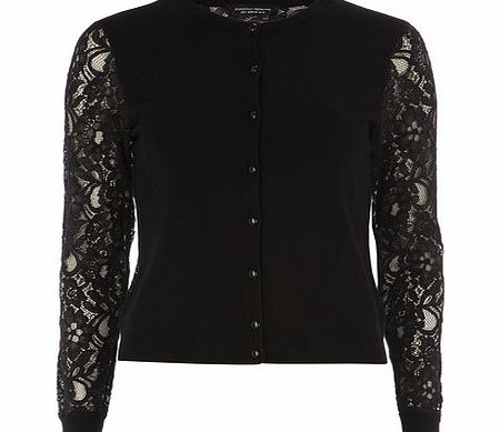 Bhs Black Lace Insert Cardigan, black 19128698513