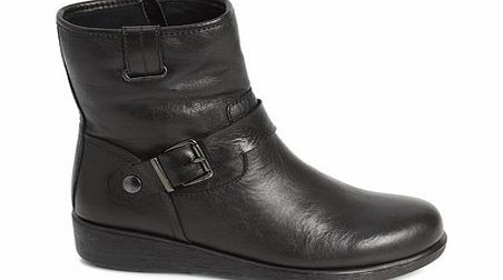 Bhs Black Leather TLC Soft Biker Boots, black