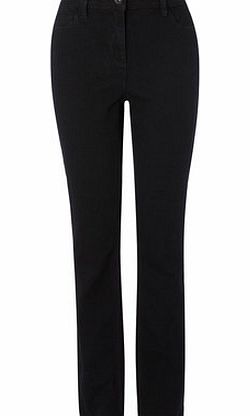 Bhs Black Long Length Straight Leg Jeans, solid