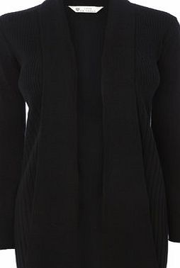 Bhs Black Longline Rib Cardi, black 588608513
