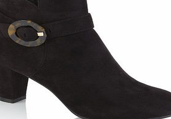 Bhs Black Medium Block Tortoise shell Buckle Boots,