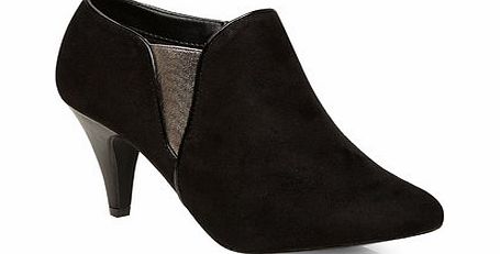 Bhs Black Metallic Elastic Extra Wide Shoe Boots,
