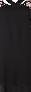 Bhs Black Multi Diamond Tribal Embroided Throw On