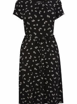 Bhs Black/multi Fan Print Jersey Dress, black/multi