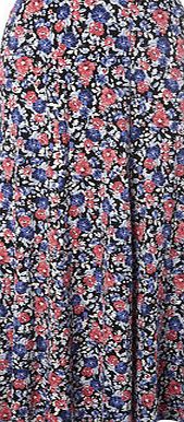 Bhs Black Multi Floral Printed Flared Skirt,