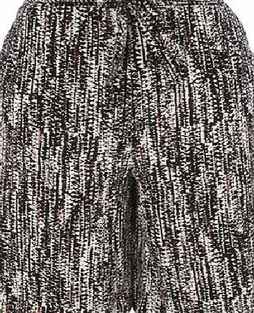 Bhs Black Multi Print Viscose Knee Short, black