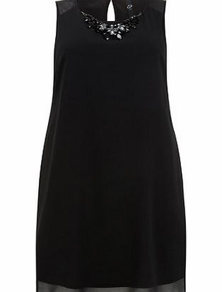 Bhs Black Necklace Trim Swing Dress, black 12613448513