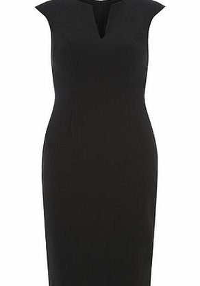 Bhs Black Notch Neck Pencil Dress, black 19127118513