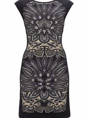 Bhs Black Paisley Scuba Dress, black 12035338513