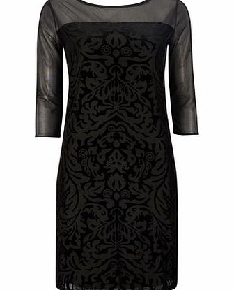 Bhs Black Placement Mesh Top Tunic, black 12033158513