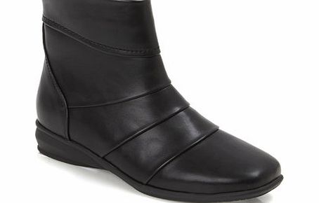 Bhs Black Pleat Flattie Boot, black 2844770137
