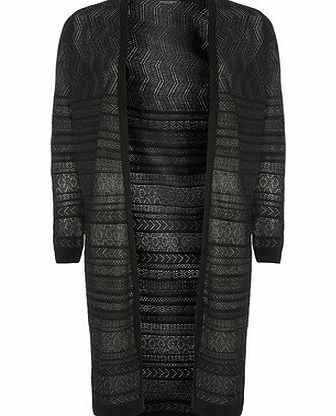 Bhs Black Pointelle Cardigan, black 19130438513
