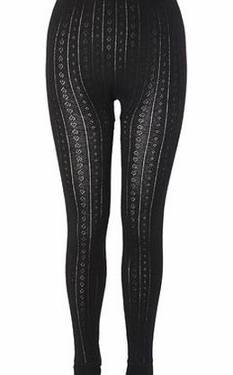 Bhs Black Pointelle Thermal Legging, black 4805678513