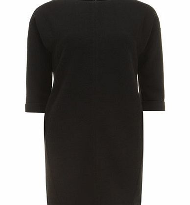 Bhs Black Roll Sleeve Shirt Dress, black 19123168513